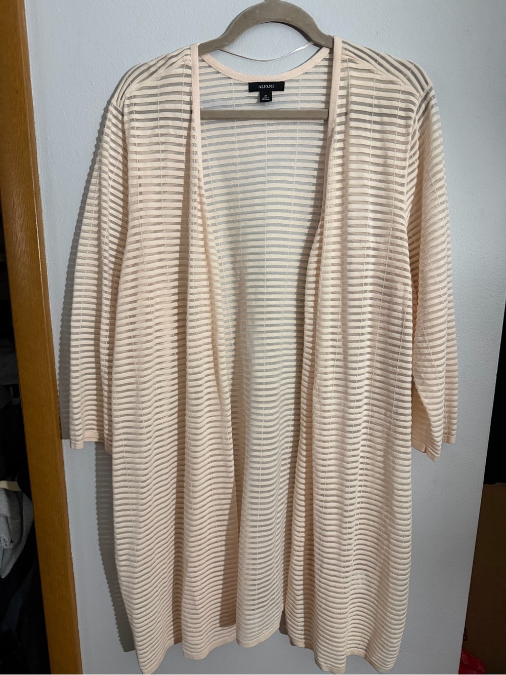Alfani Lightweight Open-Front Ribbed Cardigan - Blush